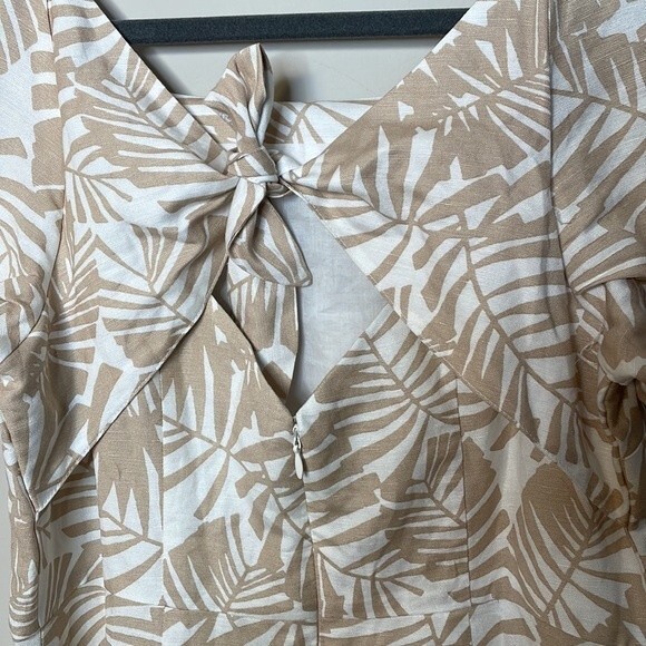 LOFT Palm Tie Back Flare Dress Size 4 - Picture 10 of 11